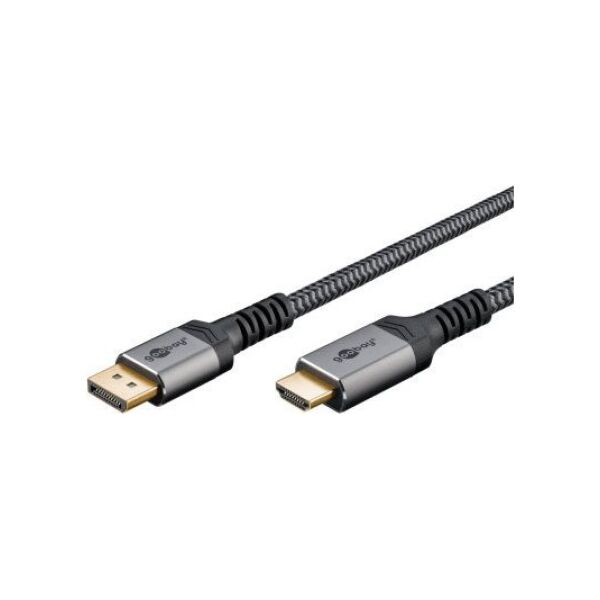 Kabel Goobay Kabel DisplayPort do HDMI, 5 m, Sharkskin Grey - Długość kabla 5 m