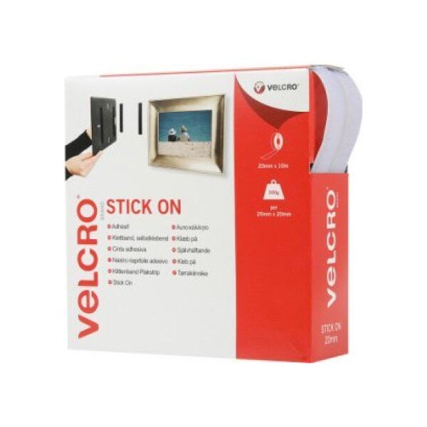 Velcro Samoprzylepny rzep VELCRO 20 mm x 10 m biały