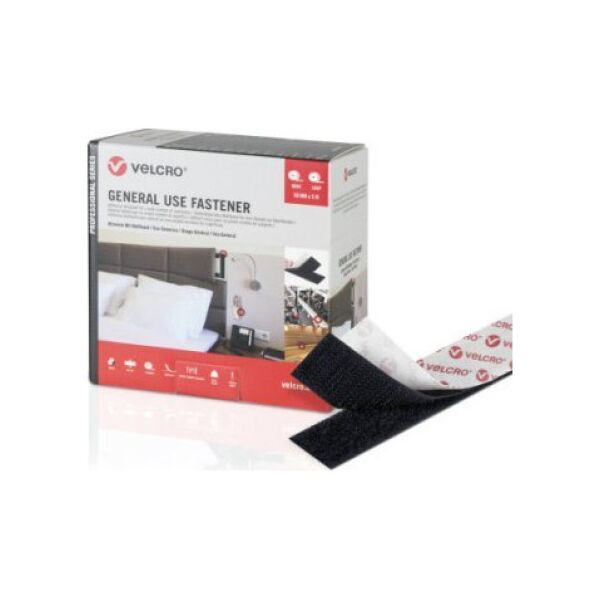 Velcro VELCRO taśma rzepowa ogólnego zastosowania 25m taśma rzepowa 25m, rzep 50mm czarny