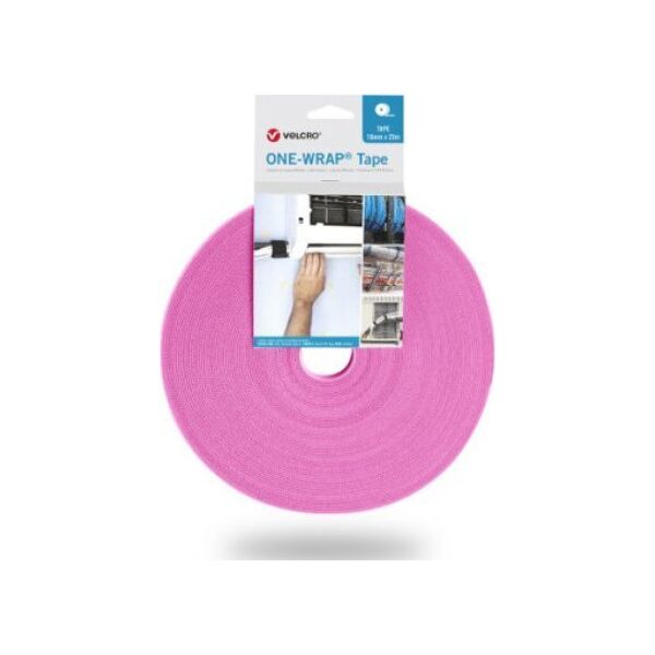 Velcro Taśma VELCRO One Wrap 13 mm, różowa, 25 m