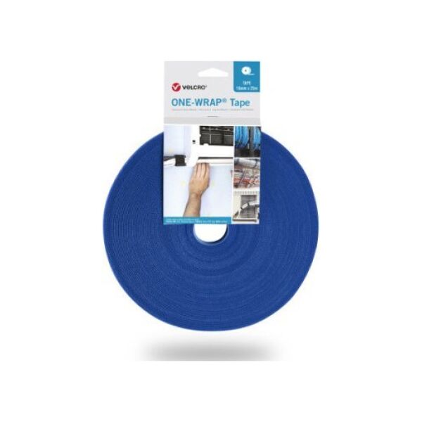 Velcro Taśma VELCRO One Wrap o szerokości 16 mm, niebieska, 25 m