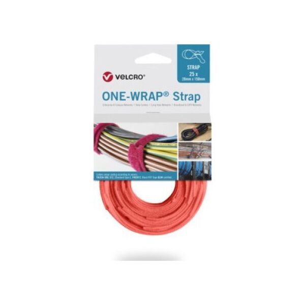 Velcro Taśma do wiązania VELCRO One Wrap 20 mm x 230 mm, 25 sztuk, pomarańczowa