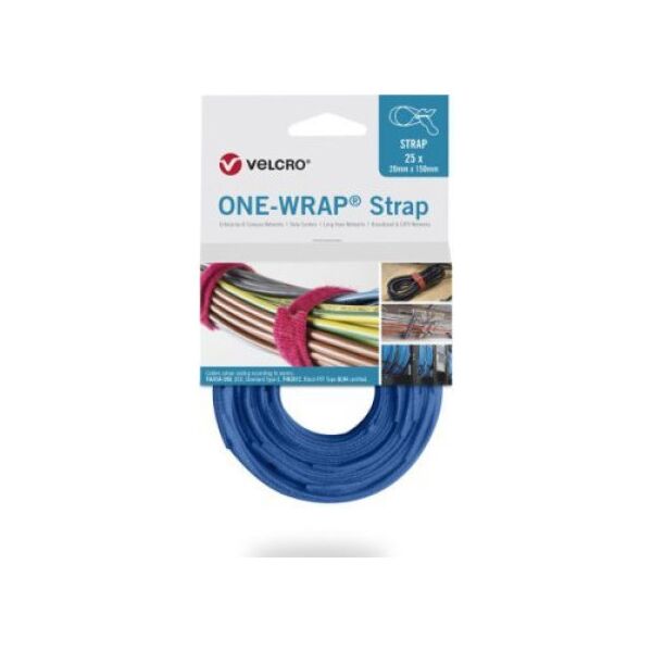 Velcro Taśma do wiązania VELCRO One Wrap 20 mm x 330 mm, 25 sztuk, niebieska