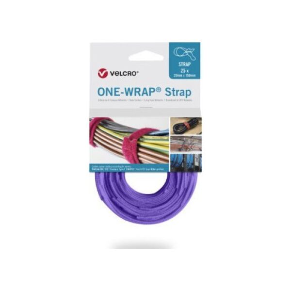 Velcro Taśma VELCRO One Wrap 20 mm x 330 mm, 25 sztuk, fioletowa