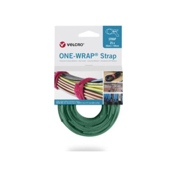 Velcro Taśma do wiązania VELCRO One Wrap 20 mm x 150 mm, 25 sztuk, zielona