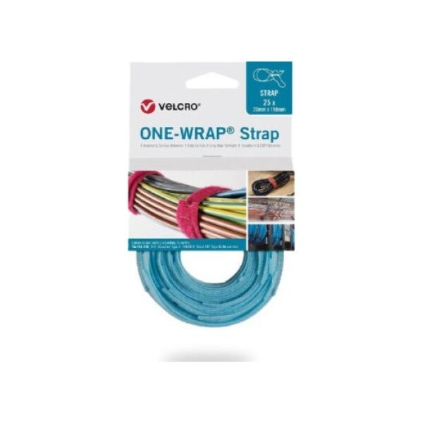 Velcro Taśma do wiązania VELCRO One Wrap 20 mm x 330 mm, 25 sztuk, turkusowa