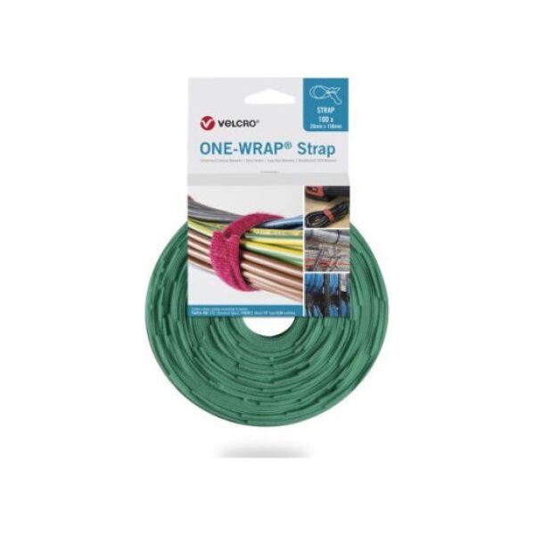 Velcro Taśma VELCRO One Wrap 25 mm x 300 mm, 100 sztuk, zielona