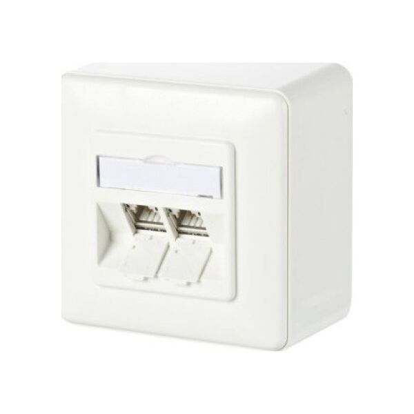 Metz METZ CONNECT C6Amodul 2-portowa puszka natynkowa 180, czysta biel RAL9010