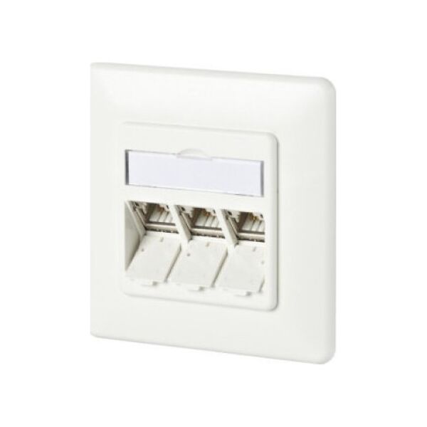 Metz METZ CONNECT C6Amodul 3-portowa puszka podtynkowa 180M, czysta biel RAL9010