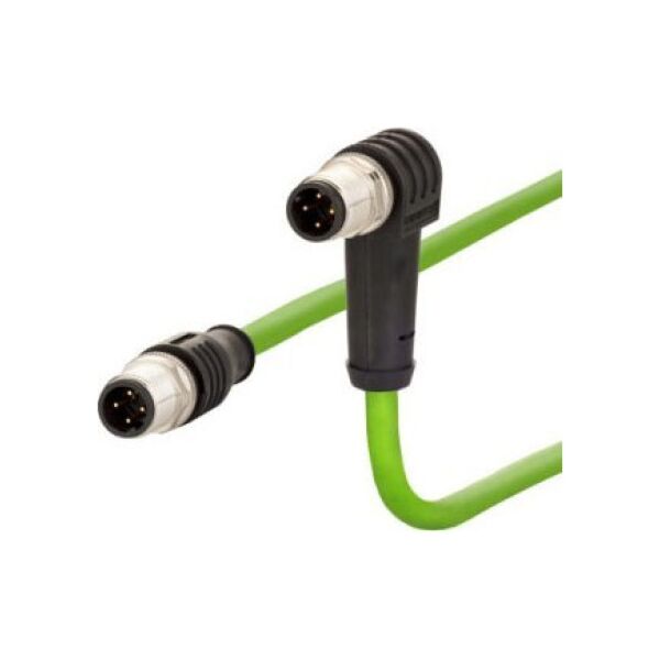Metz METZ CONNECT kabel połączeniowy M12 męski-M12 męski, 4-biegunowy z kodem D, hakowy, 5 m