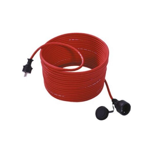 Kabel zasilający Bachmann BACHMANN Przedłużacz z uziemieniem 16 A/250 VAC, czerwony, guma/neopren, 15 m