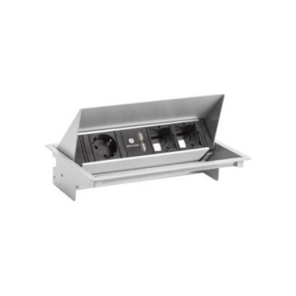 Bachmann BACHMANN CONEO SET 1x gniazdo z uziemieniem, 2x ABD, 1x ładowarka USB, srebrny