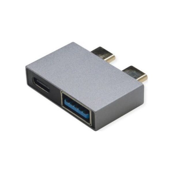 Roline Adapter ROLINE USB 3.2 Gen 2, 2x USB typu C - 1x typu A + 1x typu C, M/F, srebrny