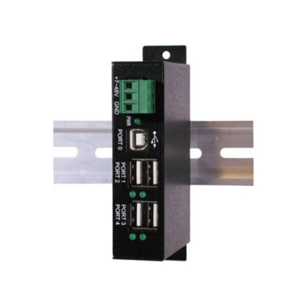 Exsys EXSYS EX-1163HMS-WT 4-portowy koncentrator USB 2.0 z ochroną przeciwprzepięciową i rozszerzonym zakresem temperatur