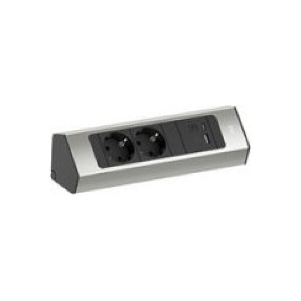 Bachmann BACHMANN CASIA 2 2xCEE7/3 1xUSB A/C 22W 2.0m AEH o wyglądzie stali nierdzewnej