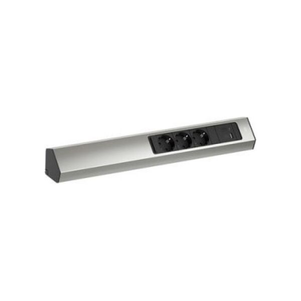 Bachmann BACHMANN CASIA 2 3xCEE7/3 1xUSB A/C 22W 2.0m AEH o wyglądzie stali nierdzewnej