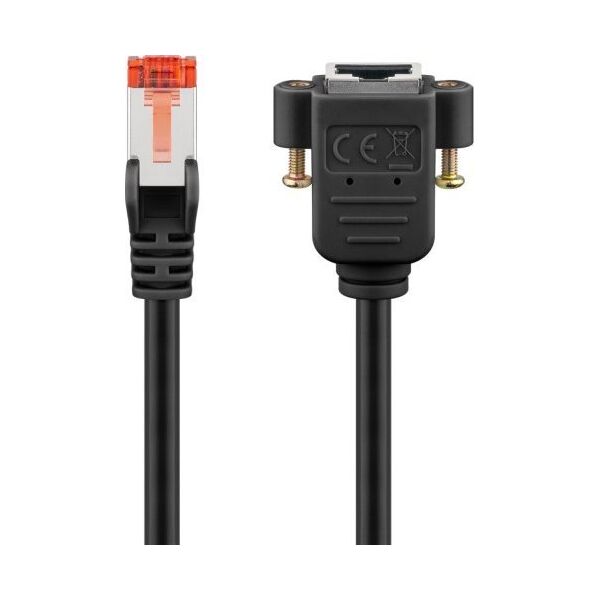 Goobay CAT 6 kabel przedłużającyS/FTP (PiMF), czarny - Długość kabla 5 m