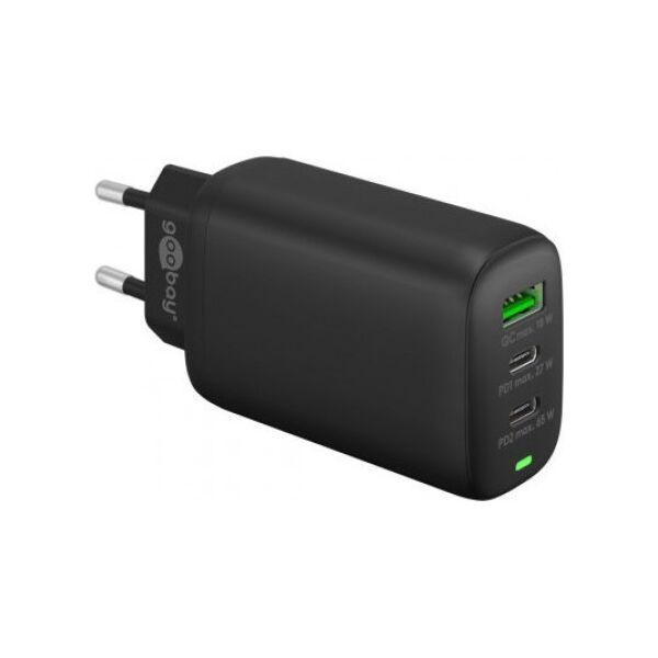Ładowarka Goobay Wieloportowa szybka ładowarka USB-C PD 3-portowa (65 W) czarny