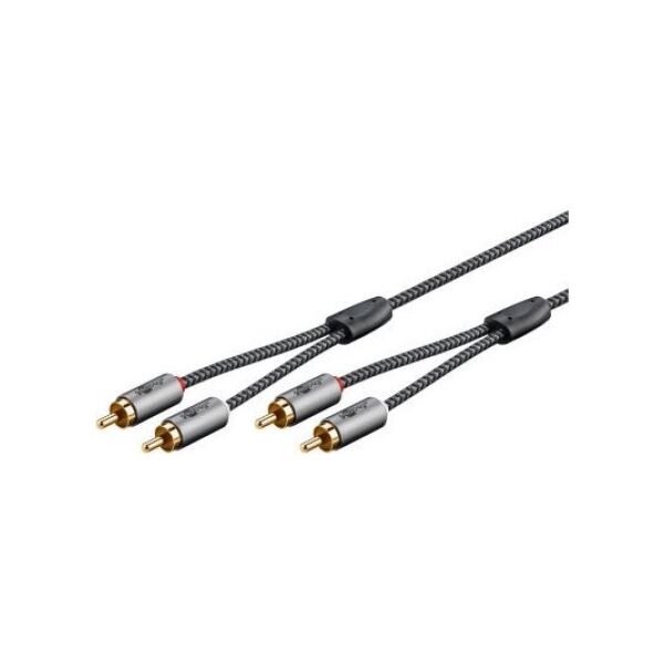 Kabel Goobay Kabel stereo RCA, 5 m, Sharkskin Grey - Długość kabla 5 m