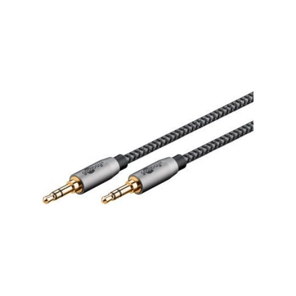Kabel Goobay Kabel połączeniowy audio AUX, 3,5 mm stereo, 3 m, Sharkskin Grey - Długość kabla 3 m