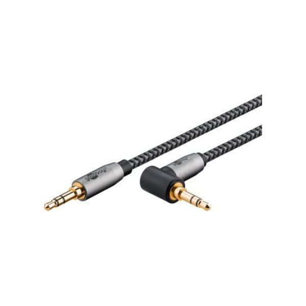 Kabel Goobay Kabel połączeniowy audio AUX, 3,5 mm stereo, 90, 0,5 m, Sharkskin Grey - Długość kabla 0.5 m