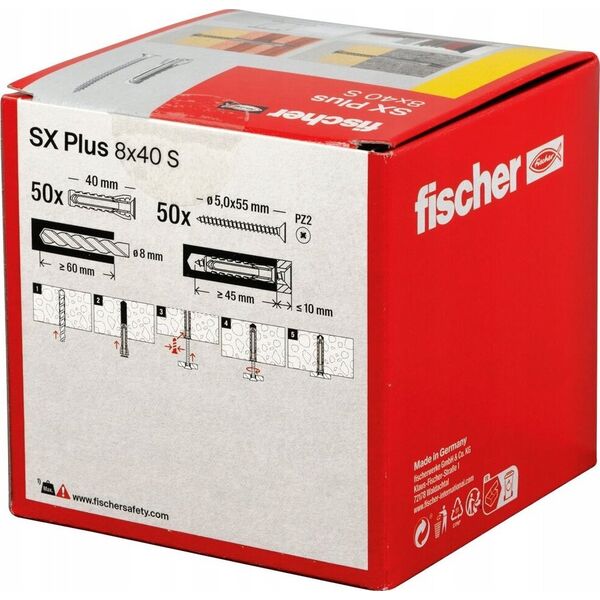 Sourcing University pin SX Plus 8x40 mm, with screw. 50 pcs.