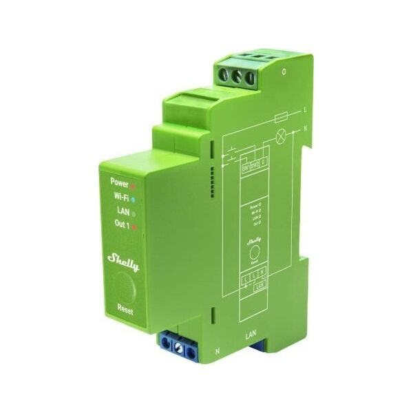Shelly Shelly Relais "Pro Dimmer 1PM" LED/Glühbirne WLAN LAN BT DIN-Rail