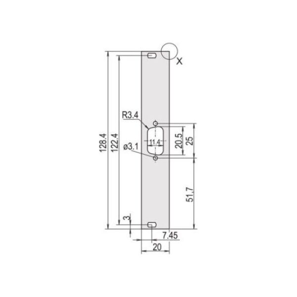 SCHROFF SCHROFF Panel przedni, płaski, nieekranowany, wycięcie D-Sub, 3 HE, 4 HE, 1 x 9 pin, 2,5 mm, Al