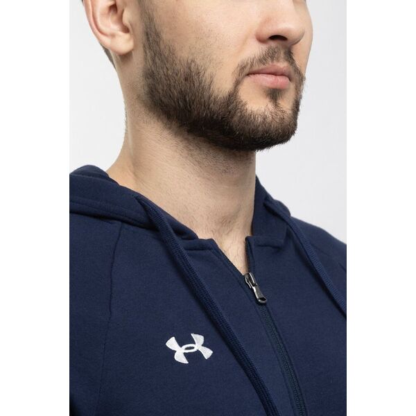 Under Armour Bluza męska Under Armour Rival Fleece FZ Hoodie granatowa 1379767 410 2XL