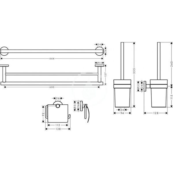 Hansgrohe Bathroom accessories set Hansgrohe Logis Universal 41727000