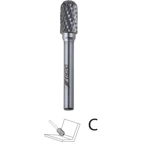Dedra Frezy trzpien.do metalu 6szt zestaw,trzpień 6mm,węglik wolfr