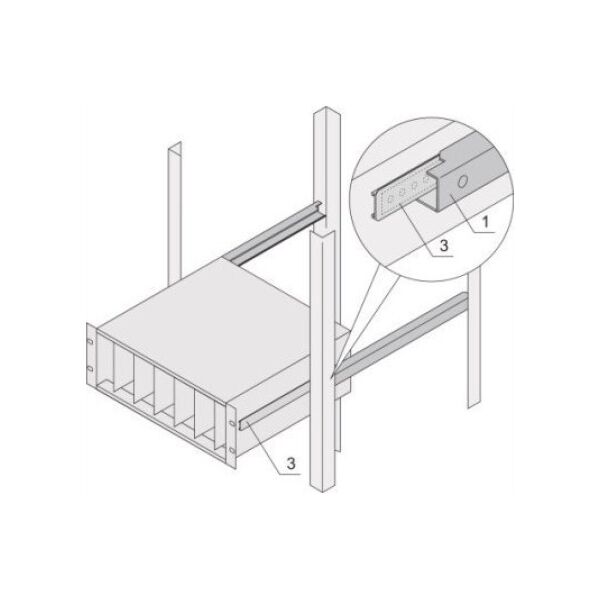 SCHROFF Adapter SCHROFF o profilu C do wsporników modułów montowanych w szafach, 475 mm