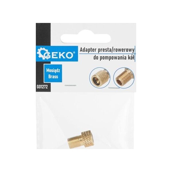 Geko Adapter presta/rowerowy do pompowania kół – mosiężny (25/300)