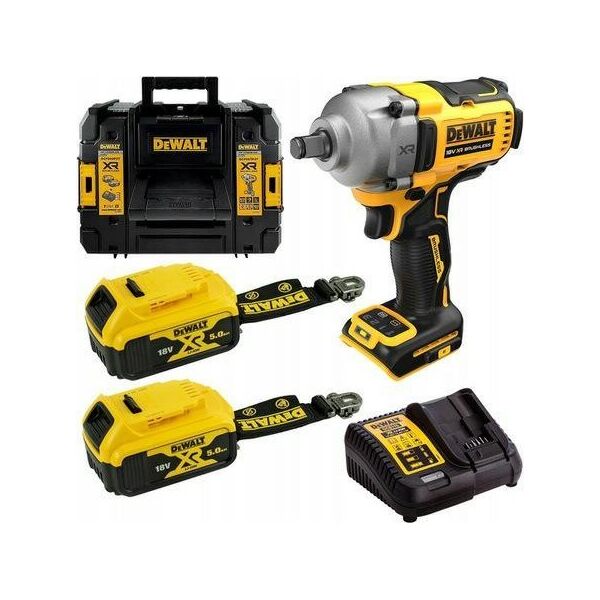 Klucz udarowy Dewalt DEWALT. IMPACT WRENCH 1/2" 18V DCF891P2T 812Nm 2x5.0Ah 4-SPEED TSTAK RING LANYARD READY