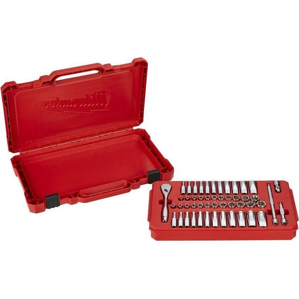Milwaukee MILWAUKEE SOCKET SET 50 pcs. 1/4" WITH RATCHET - METRIC AND INCH