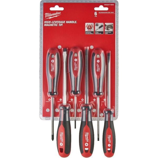 Milwaukee MILWAUKEE SCREWDRIVERS SET 6 pcs. (SL&PZ)