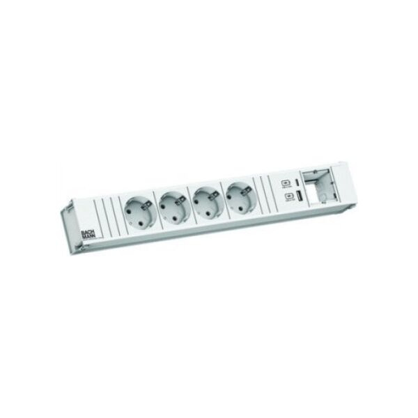Bachmann BACHMANN CONI 4xCEE7/3 1xUSB A/C 22W 1xCM 0,2m GST18 RAL9010