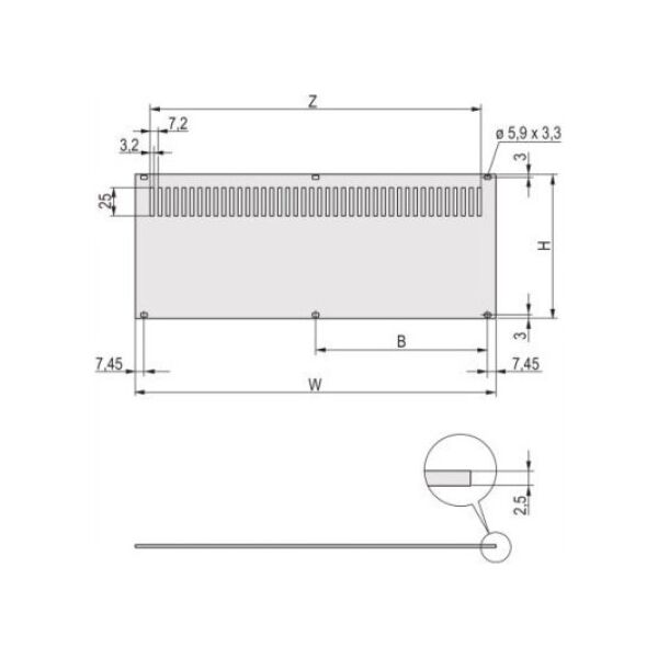 SCHROFF Panel tylny SCHROFF, perforowany, nieekranowany, do RatiopacPRO i PropacPRO, 3 HU, 84 HP