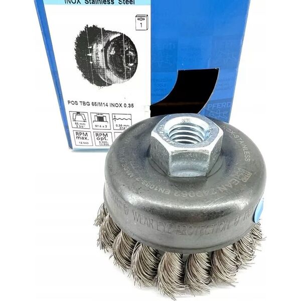 Sourcing Metal brush-cup O65 PFERD TBG INOX 0.35