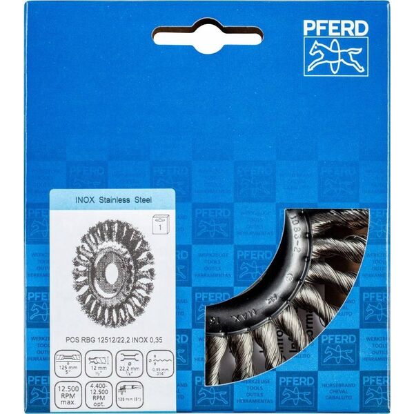 Sourcing Metal brush 125x12x22mm PFERD RBG INOX 0.35