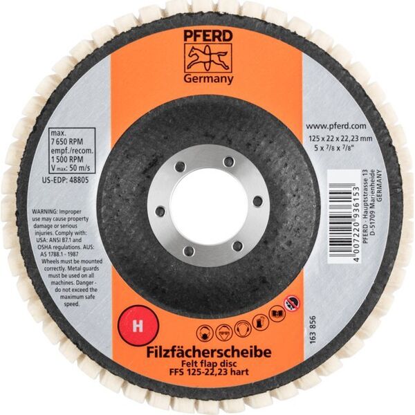 Sourcing Hard polishing disc PFERD FFS 125/22,23 H