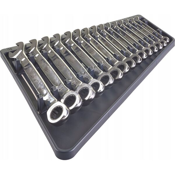 Milwaukee MILWAUKEE WRENCH SET FLUSH-EYE. 15 pcs. MAXBITE WITH METRIC RATCHET