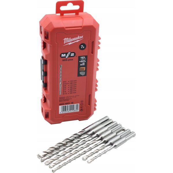 Wiertło Milwaukee MILWAUKEE SDS PLUS M2 DRILL SET. 7pcs /5-6-8x110mm - 6-8-10-12x160mm/