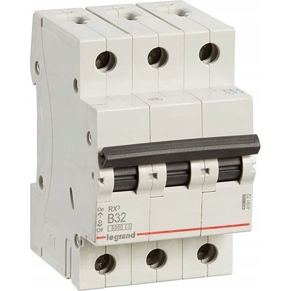 Legrand Automatic circuit breaker LEGRAND 419172 3P, 32 A, 6 kA, B