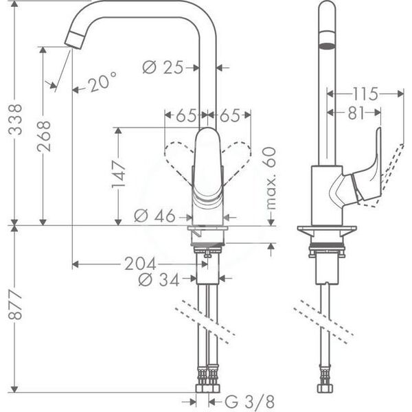 Bateria kuchenna Hansgrohe Hansgrohe Focus M41 31821000