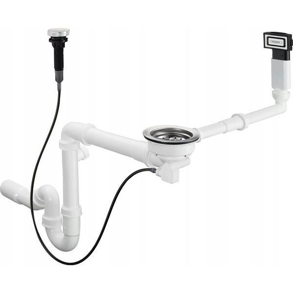 Syfon Hansgrohe Automatic bottom valve and overflow set Hansgrohe D14-11, 43931800