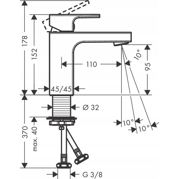 Bateria umywalkowa Hansgrohe Washbasin mixer Hansgrohe Vernis Shape, 71569000, chrome