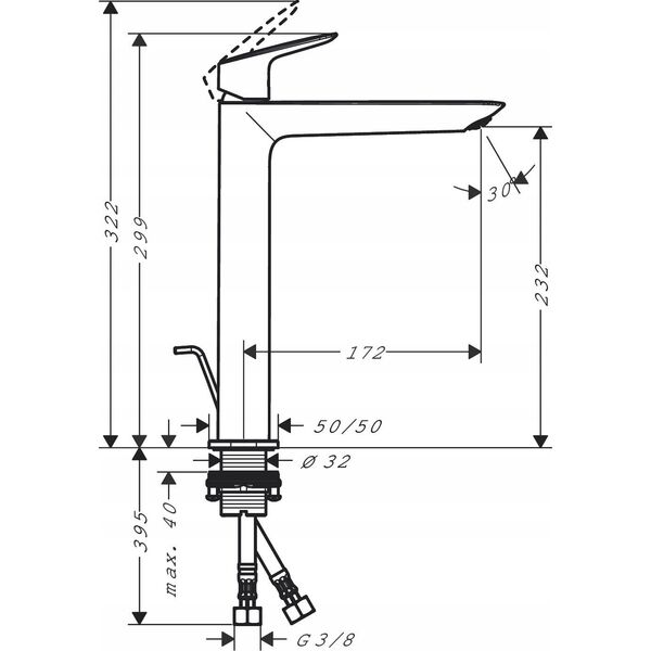 Bateria umywalkowa Hansgrohe Washbasin mixer Hansgrohe Logis 240, 71257000, chrome