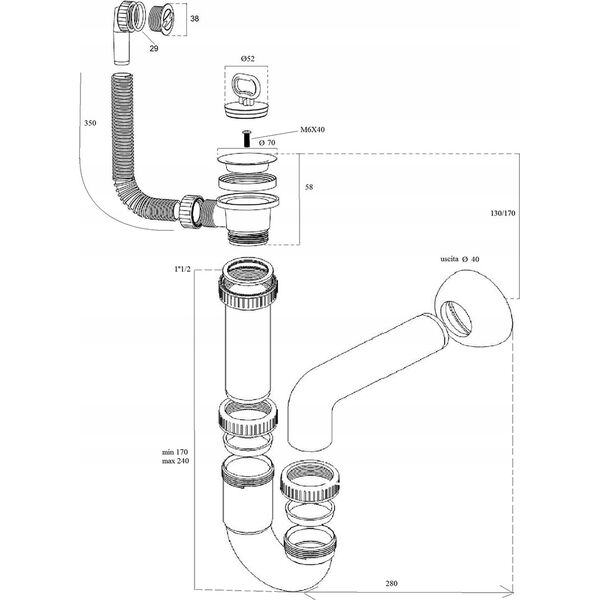 Sapho Household sink Sapho PI5055, 55x34cm