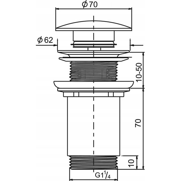 Sapho Washbasin shut-off valve Click Clack Sapho AR900
